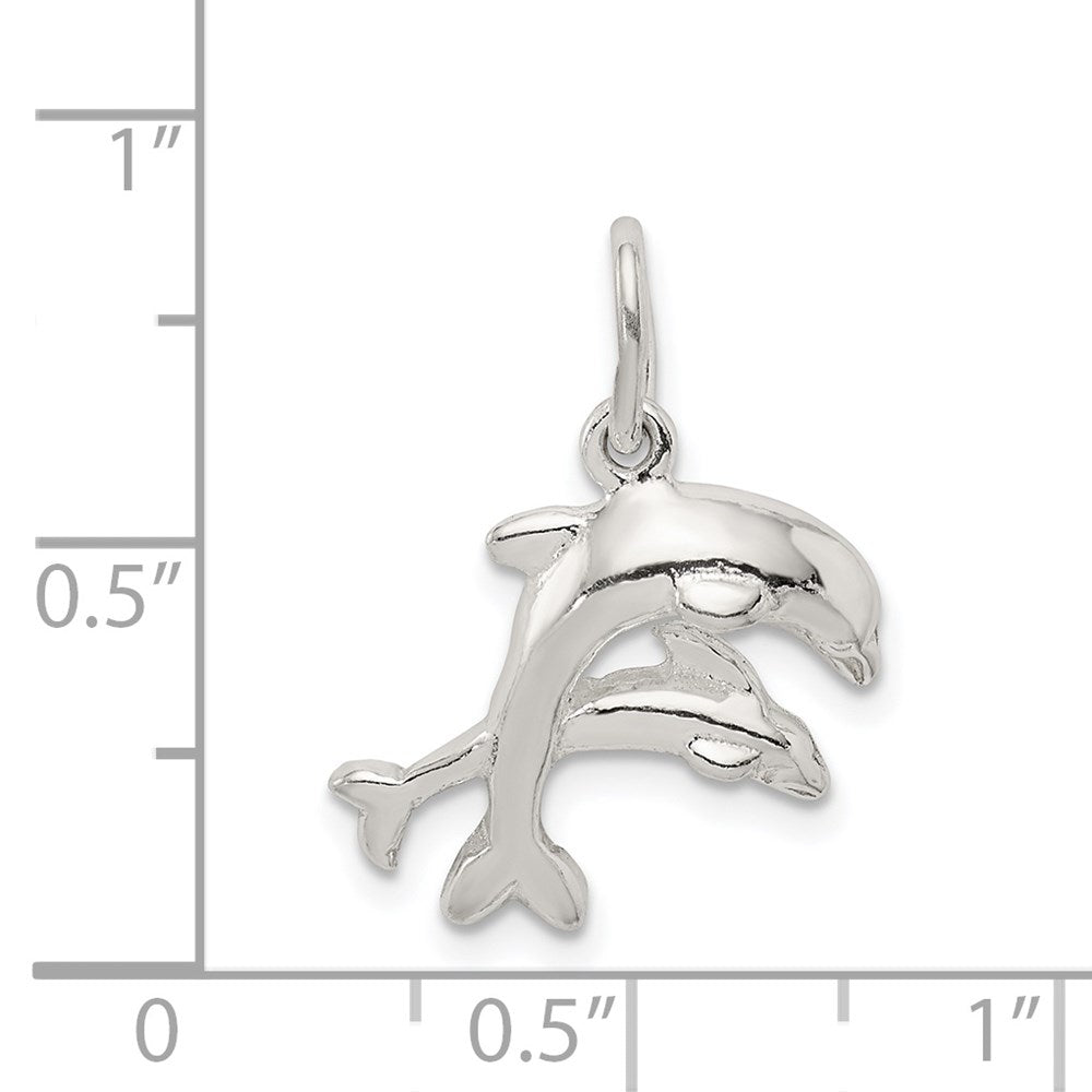 Sterlingsilber Dolphins Charm