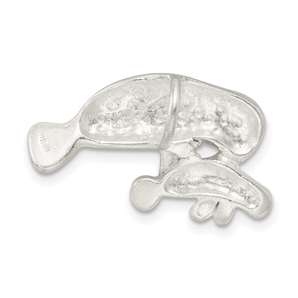 Sterlingsilber Manatee mit Baby Charm