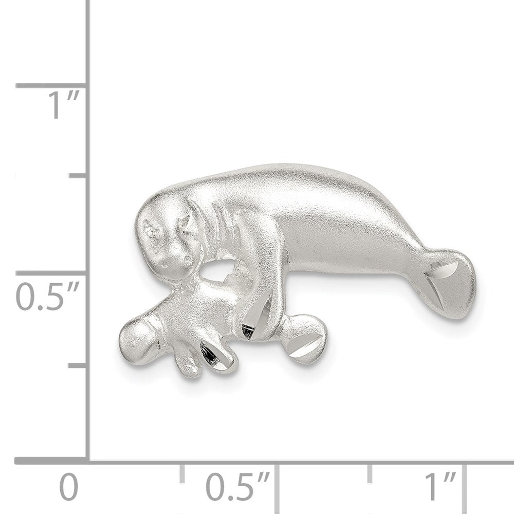 Sterlingsilber Manatee mit Baby Charm
