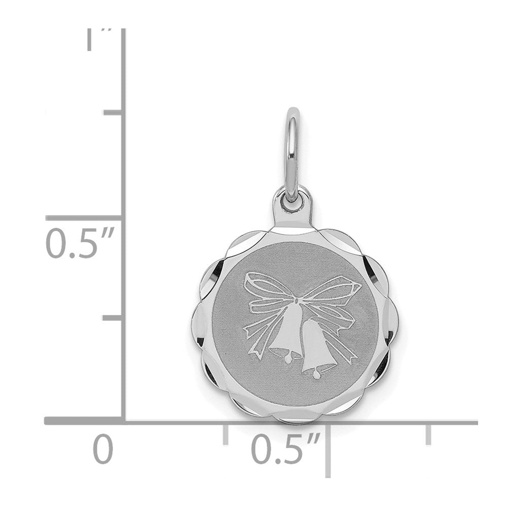 Sterlingsilber Rhodiniert Hochzeit Bells Plättchen Charm