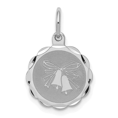 Sterlingsilber Rhodiniert Hochzeit Bells Plättchen Charm