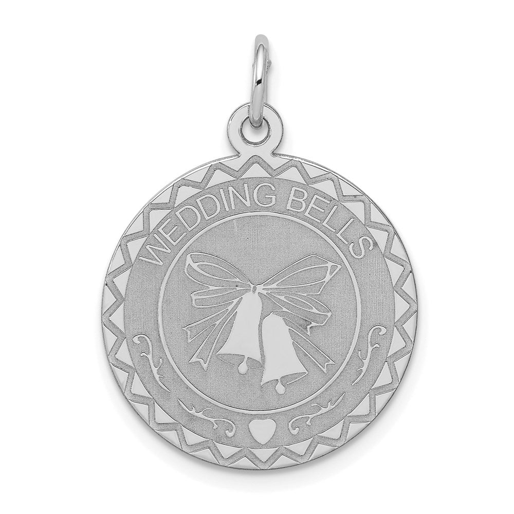 Sterlingsilber Rhodiniert Hochzeit Bells Plättchen Charm