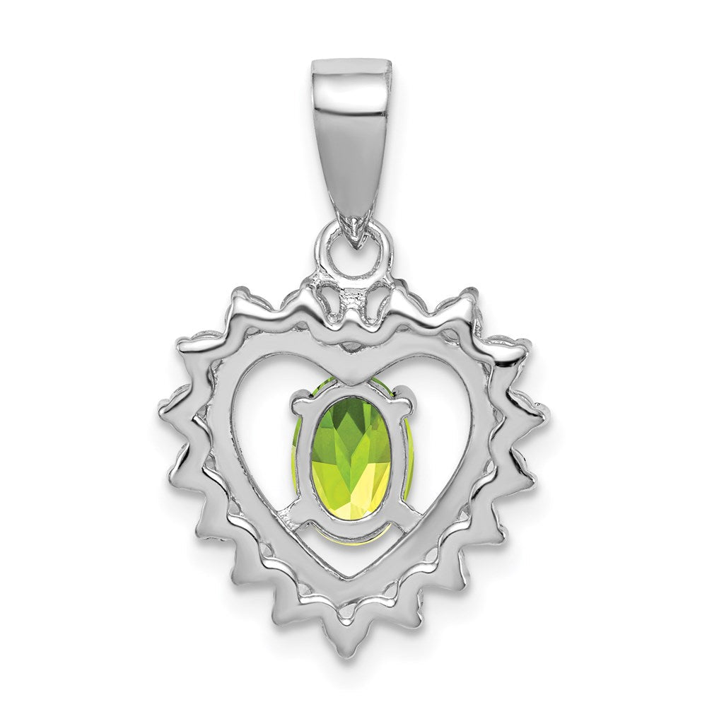 Sterlingsilber Rhodiniert Peridot und Zirkonia Anhänger