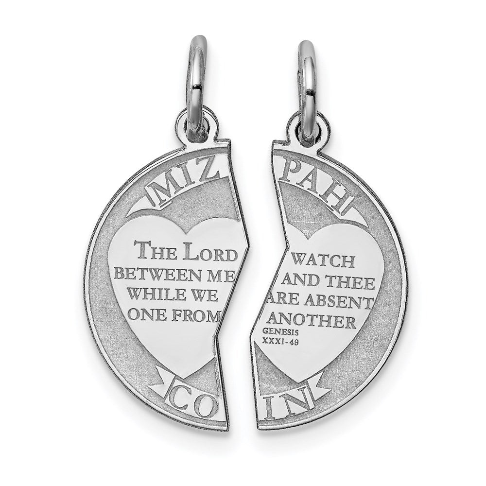 Sterlingsilber Rhodiniert Breakapart Mizpah Charm