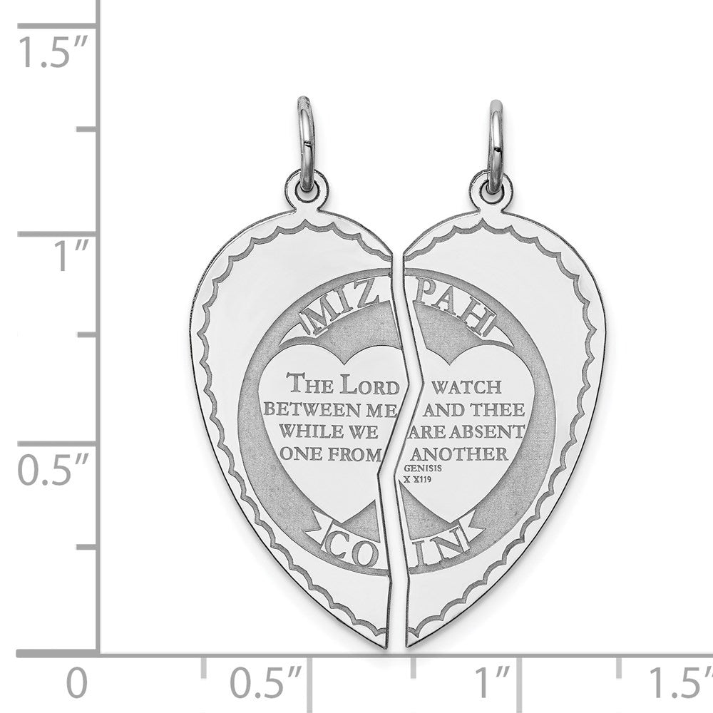 Sterlingsilber Rhodiniert Breakapart Mizpah Charm