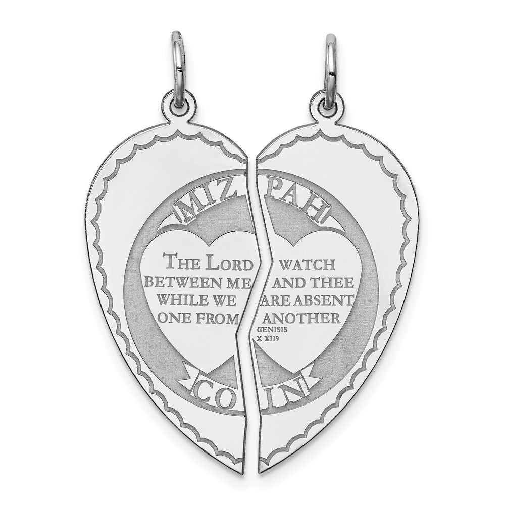 Sterlingsilber Rhodiniert Breakapart Mizpah Charm