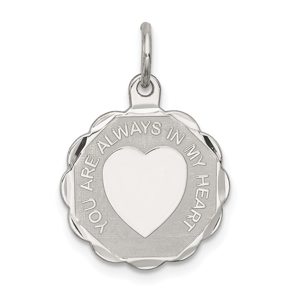 Sterlingsilber Rhodiniert Your Immer in My Herz Plättchen Charm