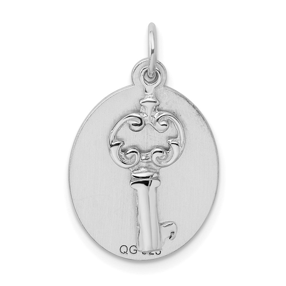 Sterlingsilber Rhodiniert Key Charm