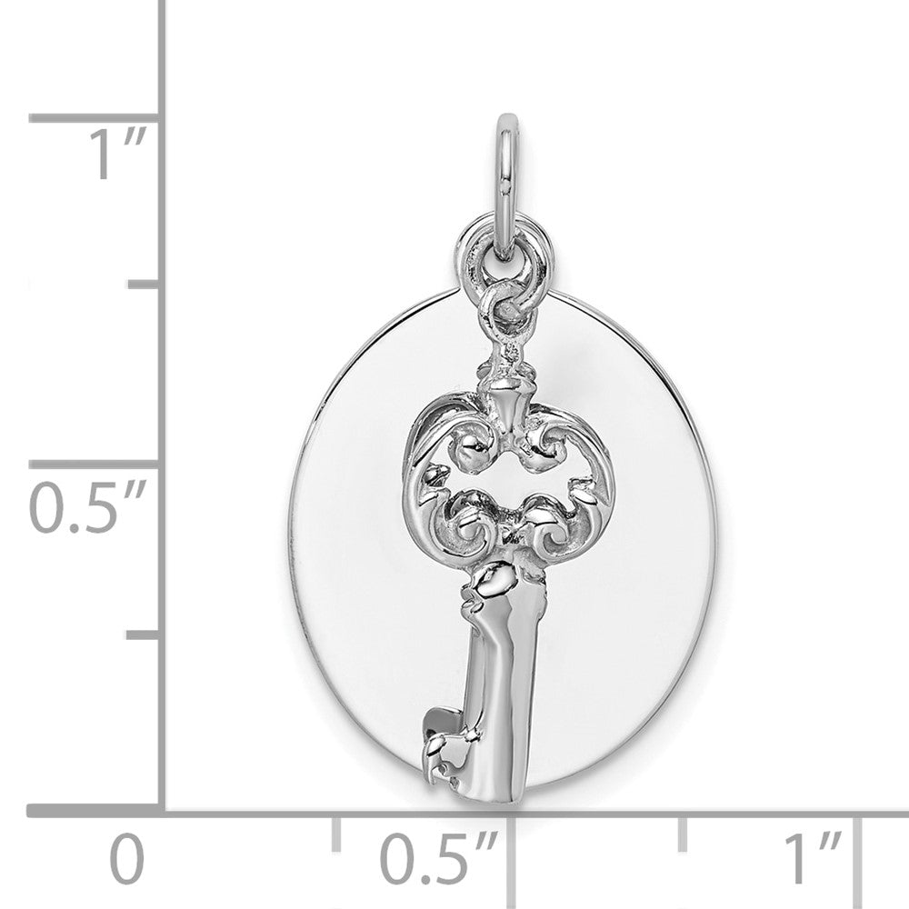 Sterlingsilber Rhodiniert Key Charm