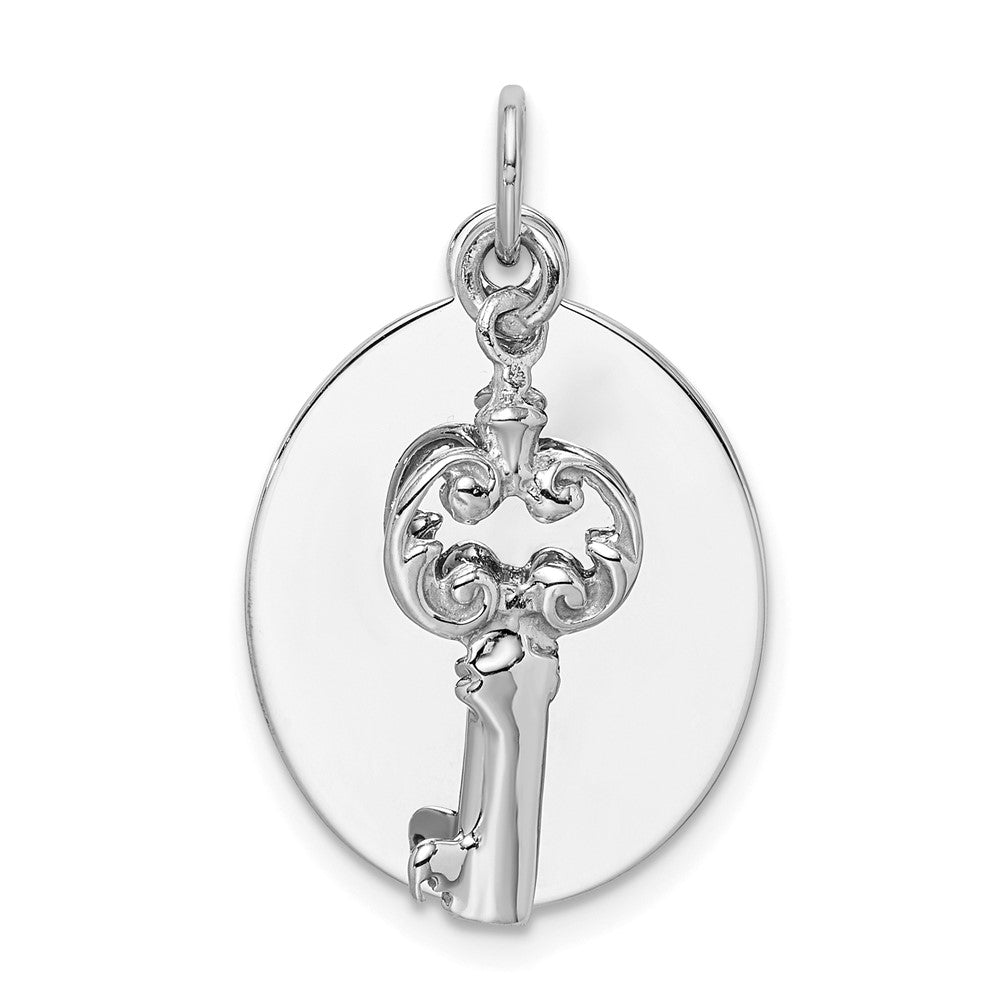 Sterlingsilber Rhodiniert Key Charm