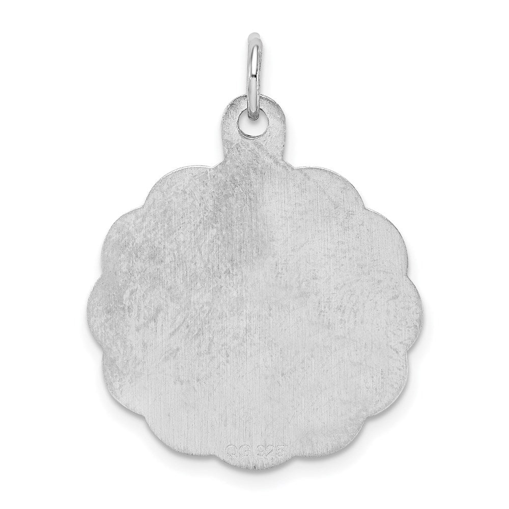 Sterlingsilber Rhodiniert 25th Jahrestag Plättchen Charm