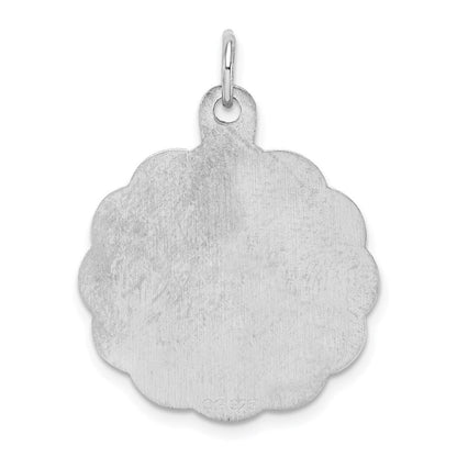 Sterlingsilber Rhodiniert 25th Jahrestag Plättchen Charm