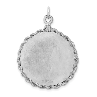 Sterlingsilber Rhodiniert 25th Jahrestag Plättchen Charm