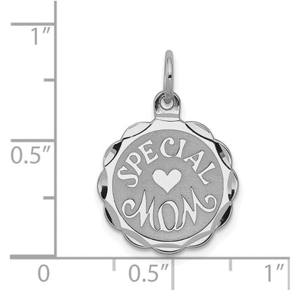 Sterlingsilber Rhodiniert Special Mama Plättchen Charm