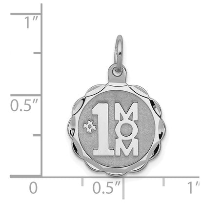 Sterlingsilber Rhodiniert #1 Mama Plättchen Charm