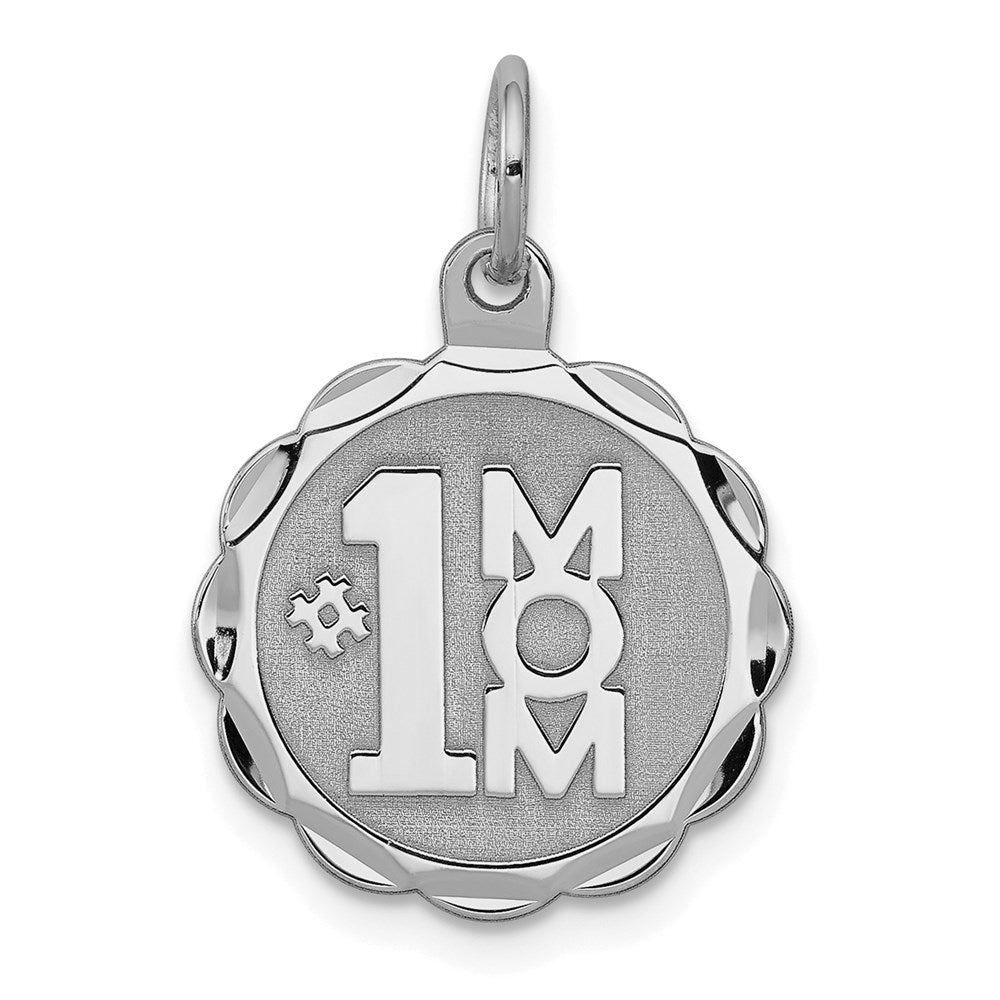 Sterlingsilber Rhodiniert #1 Mama Plättchen Charm