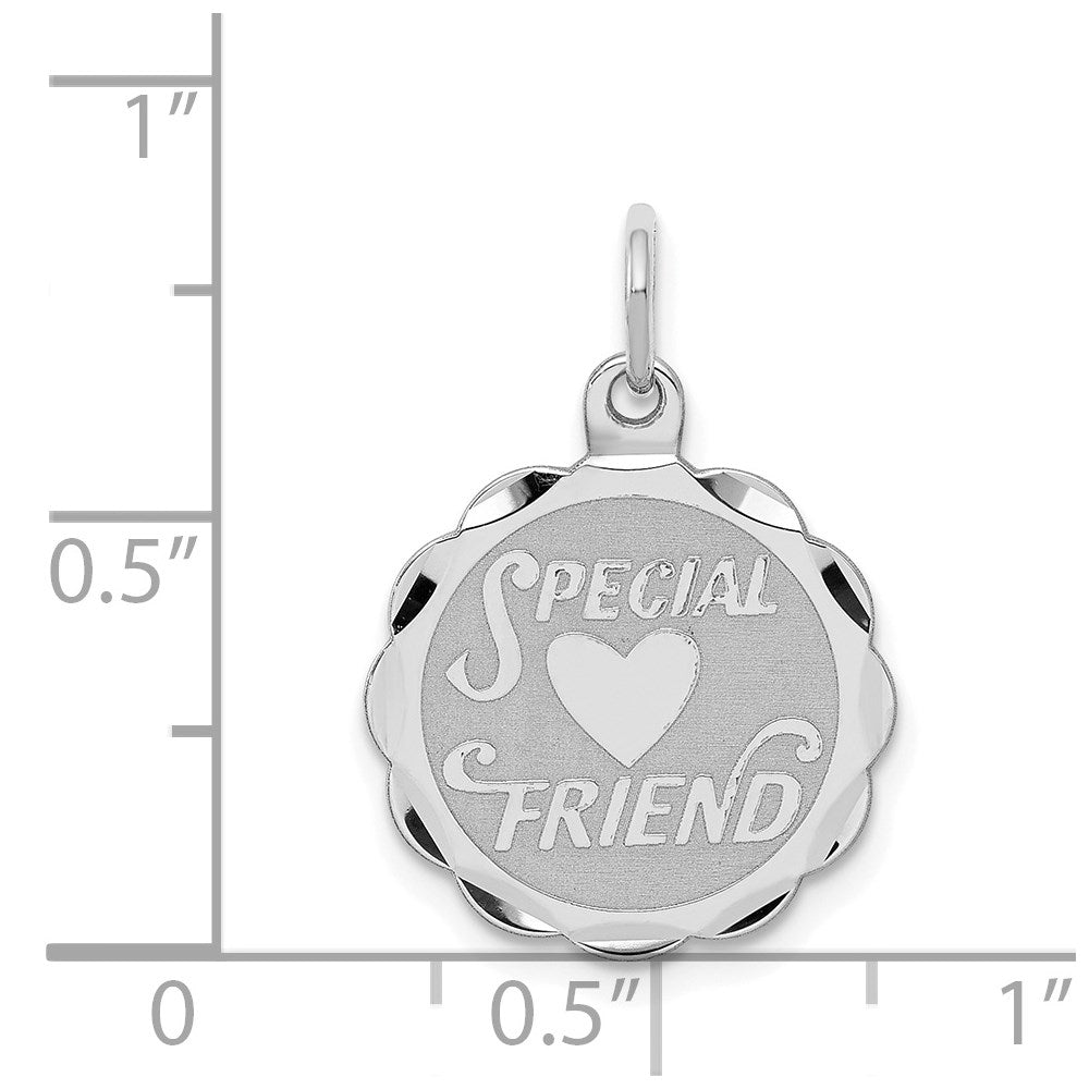 Sterlingsilber Rhodiniert Special Freund Plättchen Charm