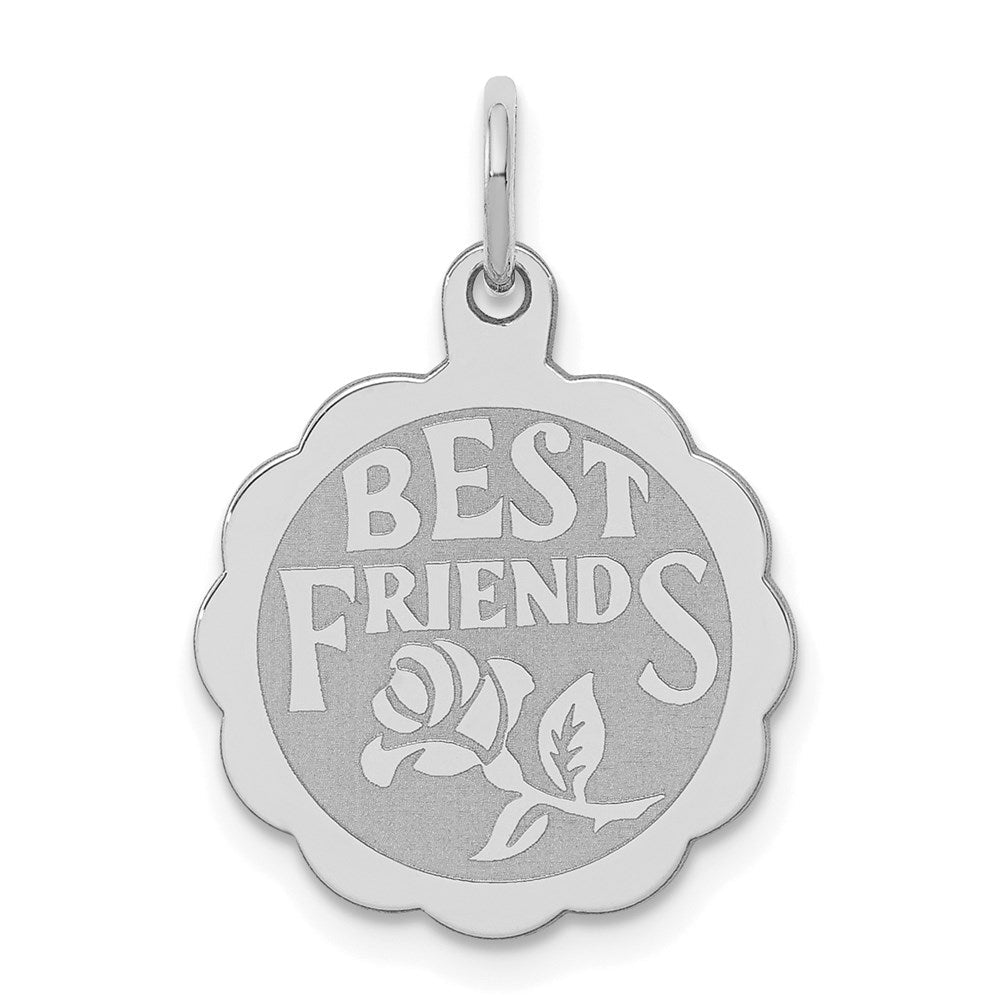 Sterlingsilber Rhodiniert Beste Friends Plättchen Charm