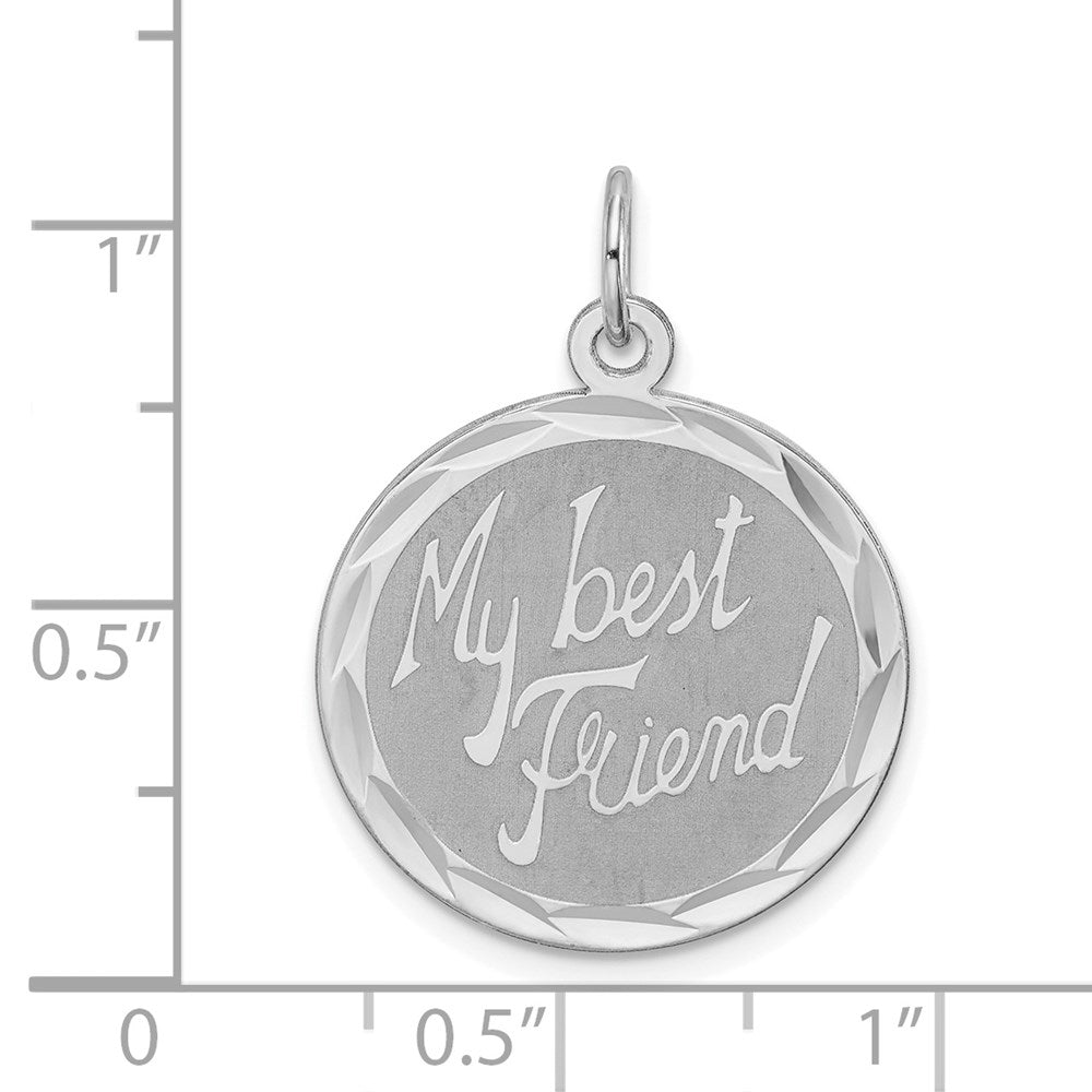 Sterlingsilber Rhodiniert My Beste Freund Plättchen Charm