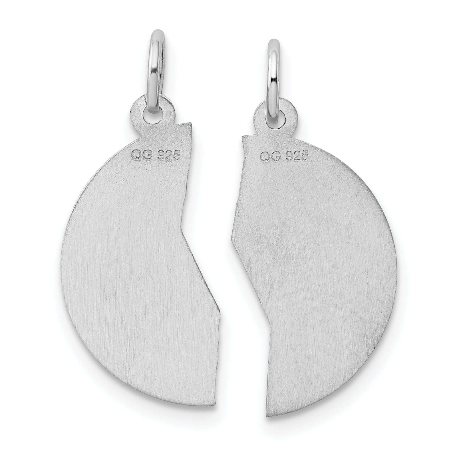 Sterlingsilber Rhodiniert 2-piece Beste Freund Plättchen Charm