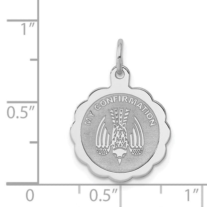 Sterlingsilber Rhodiniert My Firmung Plättchen Charm