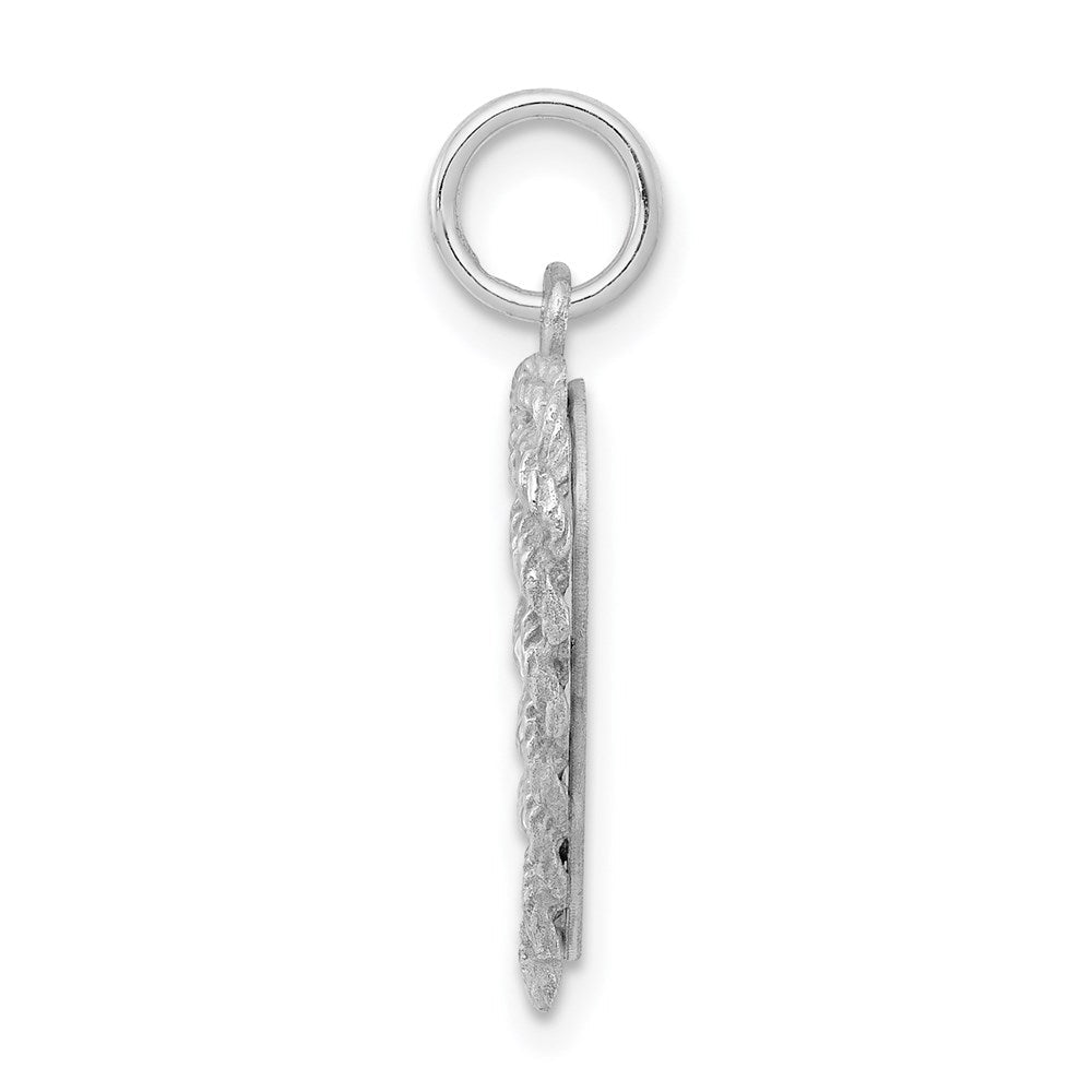 Sterlingsilber Rhodiniert Taufe Plättchen Charm