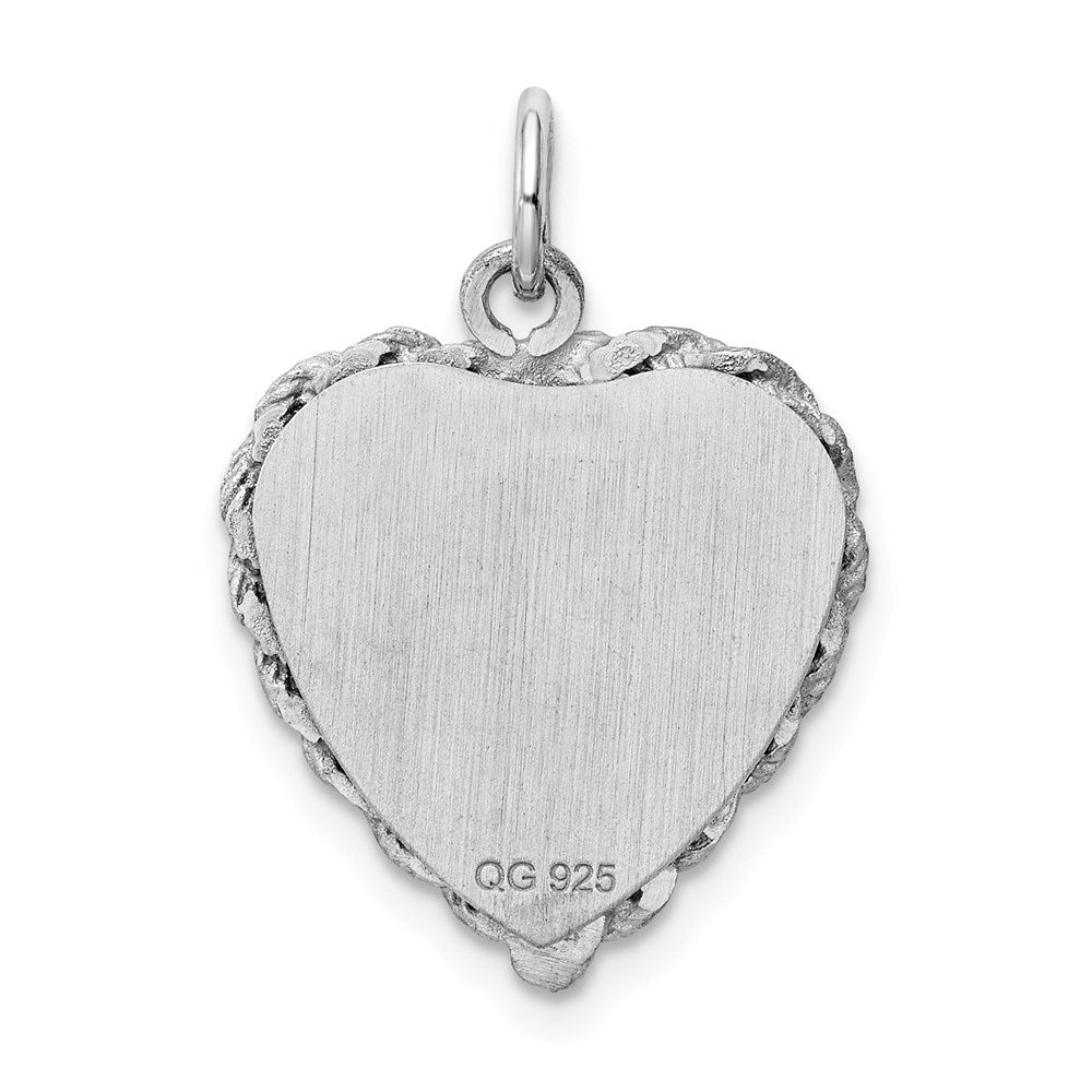Sterlingsilber Rhodiniert Taufe Plättchen Charm