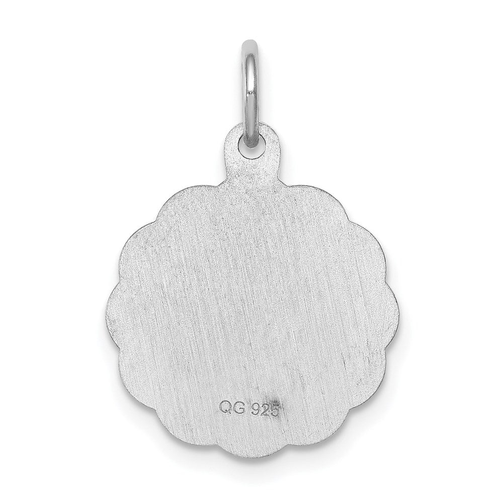 Sterlingsilber Rhodiniert Firmung Plättchen Charm