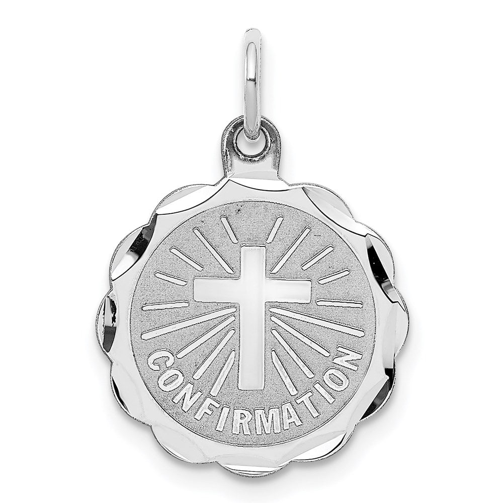 Sterlingsilber Rhodiniert Firmung Plättchen Charm