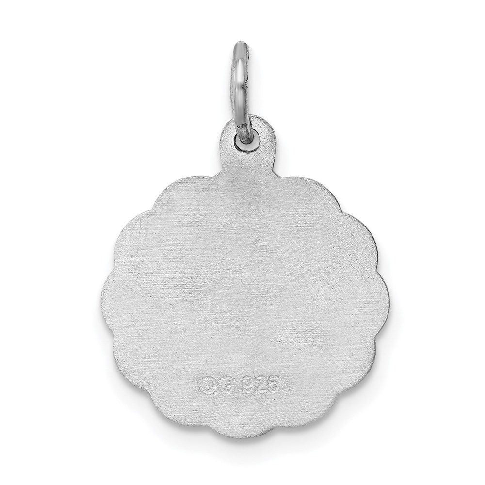 Sterlingsilber Rhodiniert Taufe Plättchen Charm