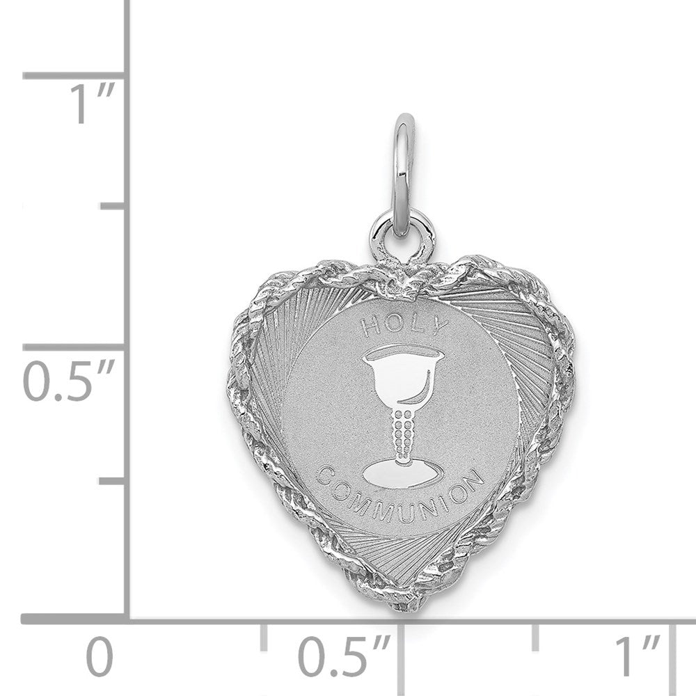 Sterlingsilber Rhodiniert Heilig Kommunion Plättchen Charm
