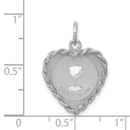 Sterlingsilber Rhodiniert Heilig Kommunion Plättchen Charm