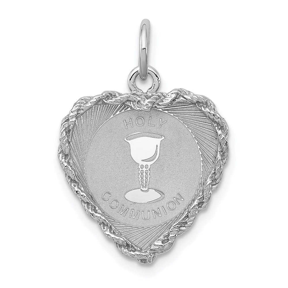 Sterlingsilber Rhodiniert Heilig Kommunion Plättchen Charm