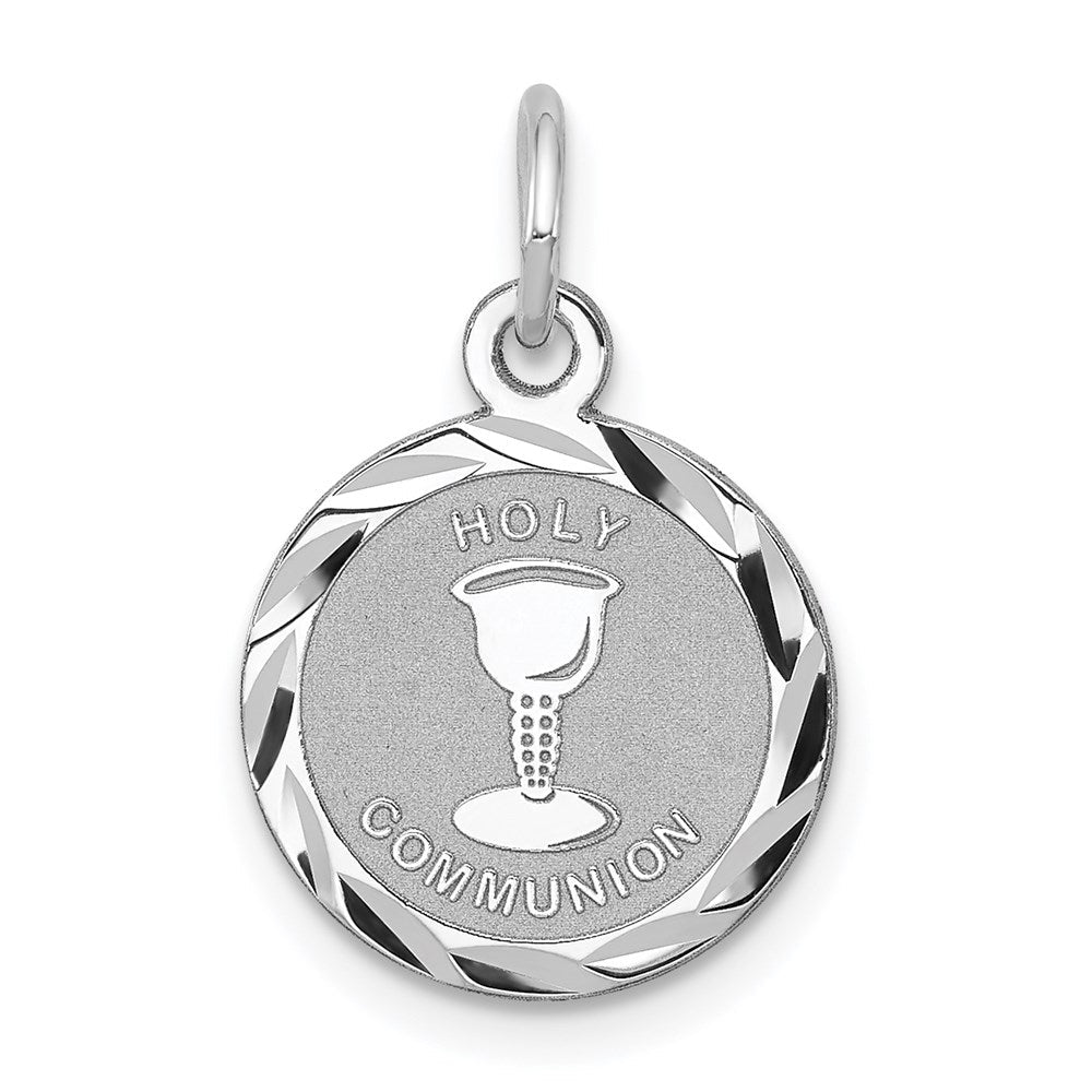 Sterlingsilber Rhodiniert Heilig Kommunion Plättchen Charm