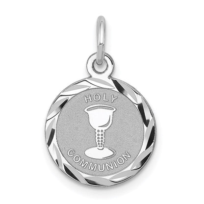 Sterlingsilber Rhodiniert Heilig Kommunion Plättchen Charm