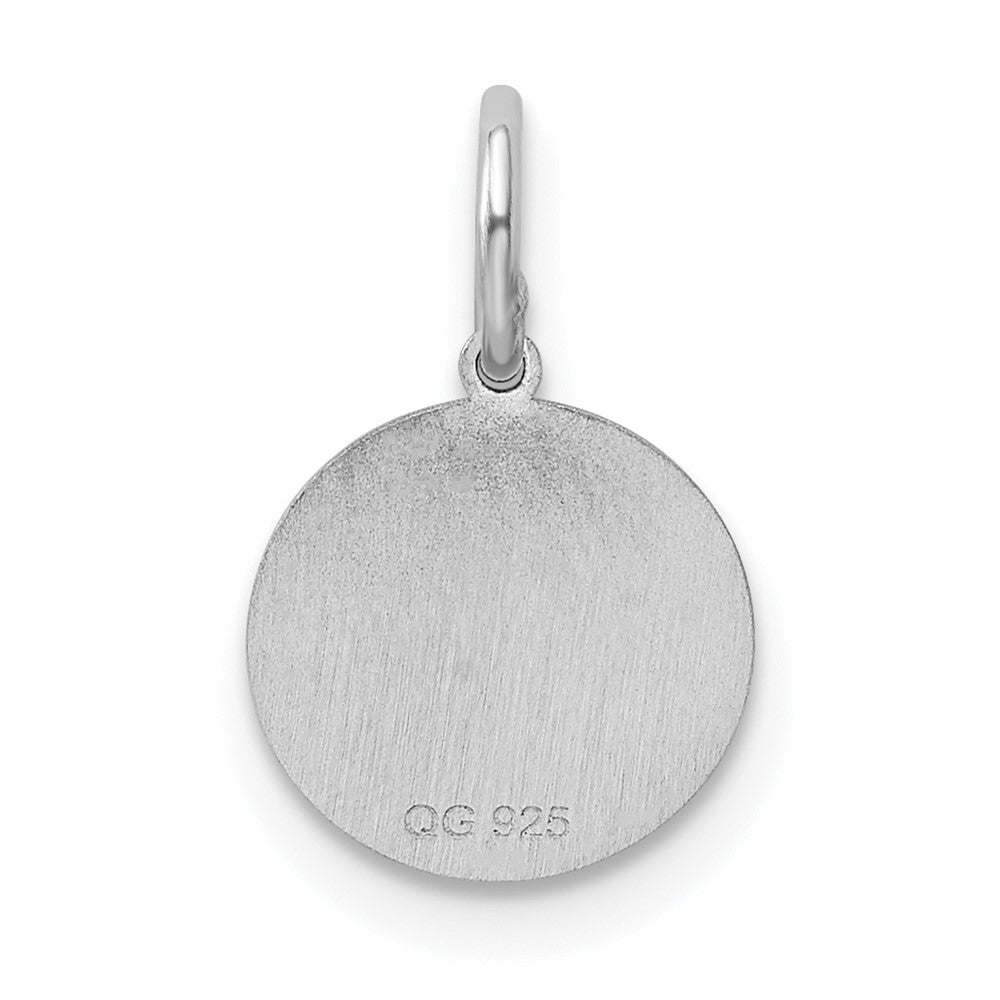 Sterlingsilber Rhodiniert Taufe Plättchen Charm