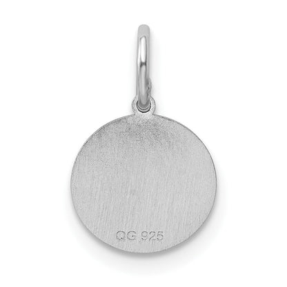 Sterlingsilber Rhodiniert Taufe Plättchen Charm