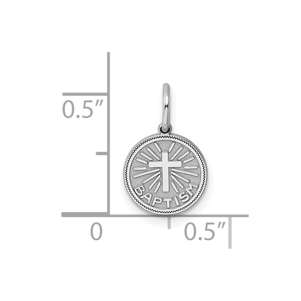 Sterlingsilber Rhodiniert Taufe Plättchen Charm