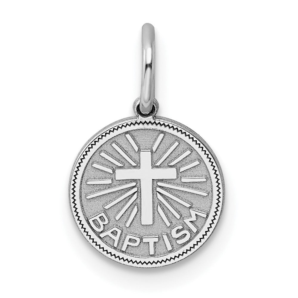 Sterlingsilber Rhodiniert Taufe Plättchen Charm