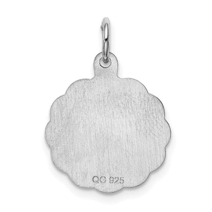 Sterlingsilber Rhodiniert Betend Hands Plättchen Charm