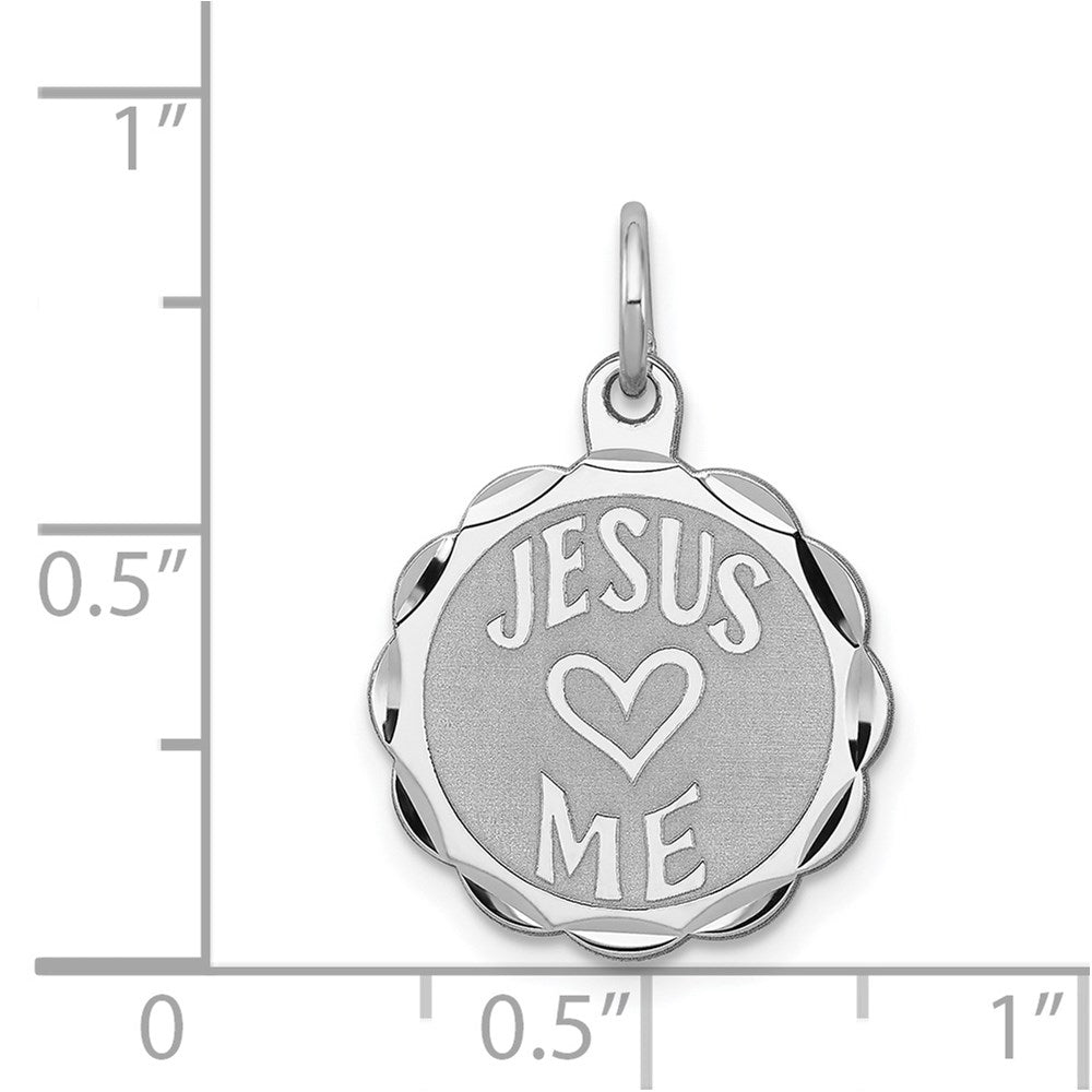 Sterlingsilber Rhodiniert Jesus Loves Me Plättchen Charm
