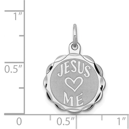 Sterlingsilber Rhodiniert Jesus Loves Me Plättchen Charm