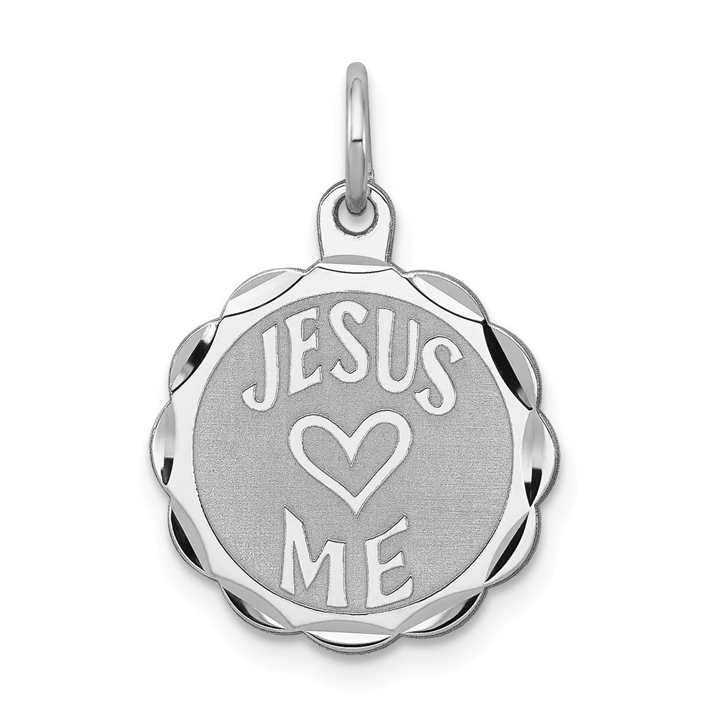Sterlingsilber Rhodiniert Jesus Loves Me Plättchen Charm