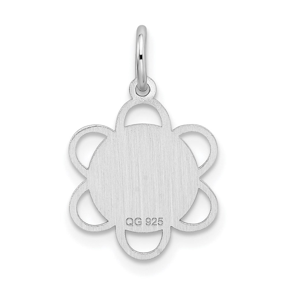 Sterlingsilber Rhodiniert Abschluss Day Plättchen Charm