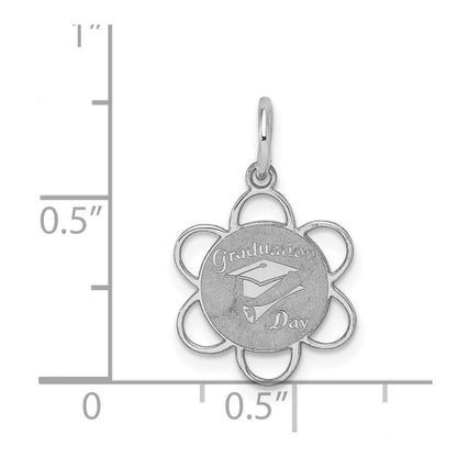 Sterlingsilber Rhodiniert Abschluss Day Plättchen Charm
