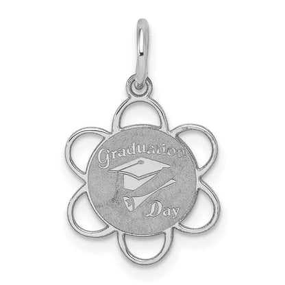 Sterlingsilber Rhodiniert Abschluss Day Plättchen Charm