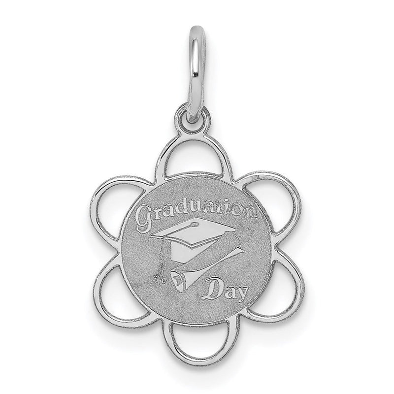 Sterlingsilber Rhodiniert Abschluss Day Plättchen Charm