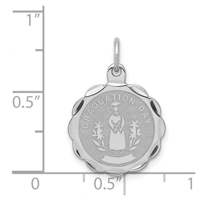 Sterlingsilber Rhodiniert Abschluss Day Plättchen Charm