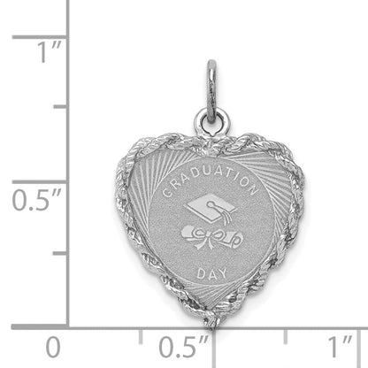 Sterlingsilber Rhodiniert Abschluss Cap & Diploma Plättchen Charm
