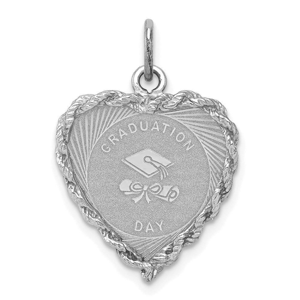 Sterlingsilber Rhodiniert Abschluss Cap & Diploma Plättchen Charm